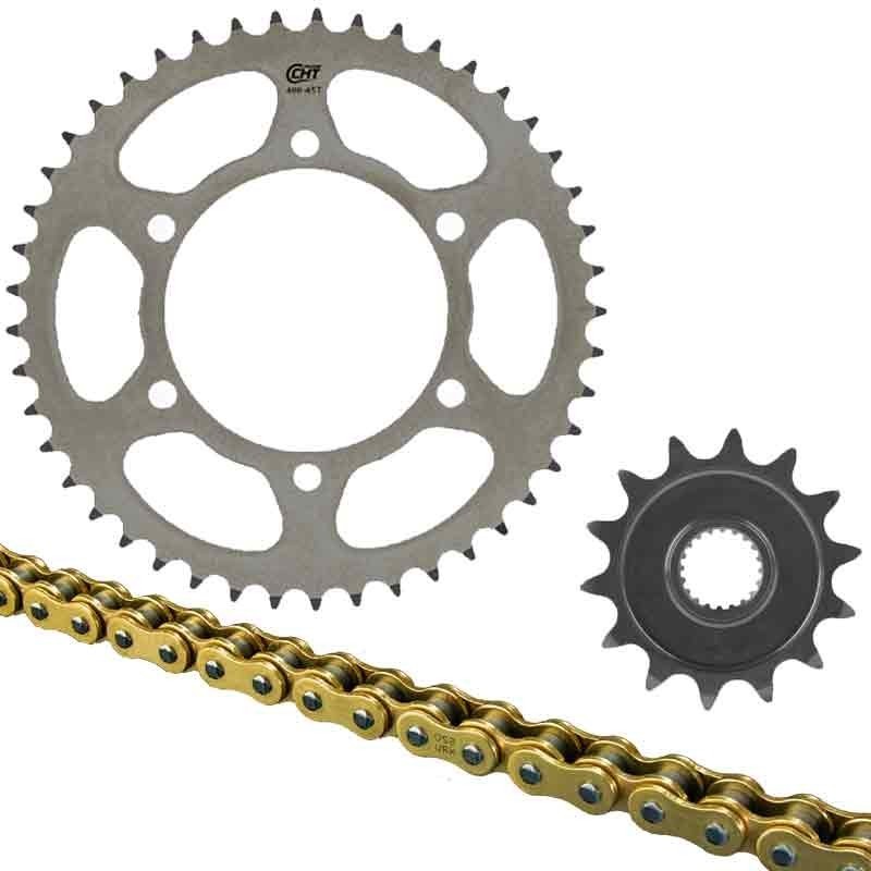 CHT TRANSMISSION KIT FOR APRILIA ETV CAPONORD 1000 01-08 (CHAIN RK 525XSO 112 CLF GOLD - R SPROCKET 45 STEEL - F SPROCKET 17)