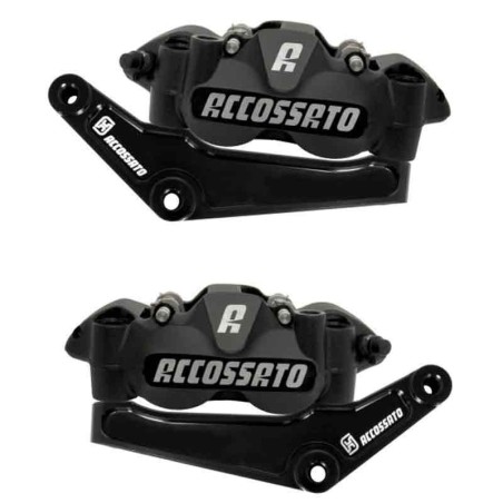 KIT PINZE FRENO RADIALI ANTERIORI ACCOSSATO PZ004 + STAFFE DI MONTAGGIO PER HARLEY DAVIDSON